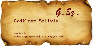 Grüner Szilvia névjegykártya